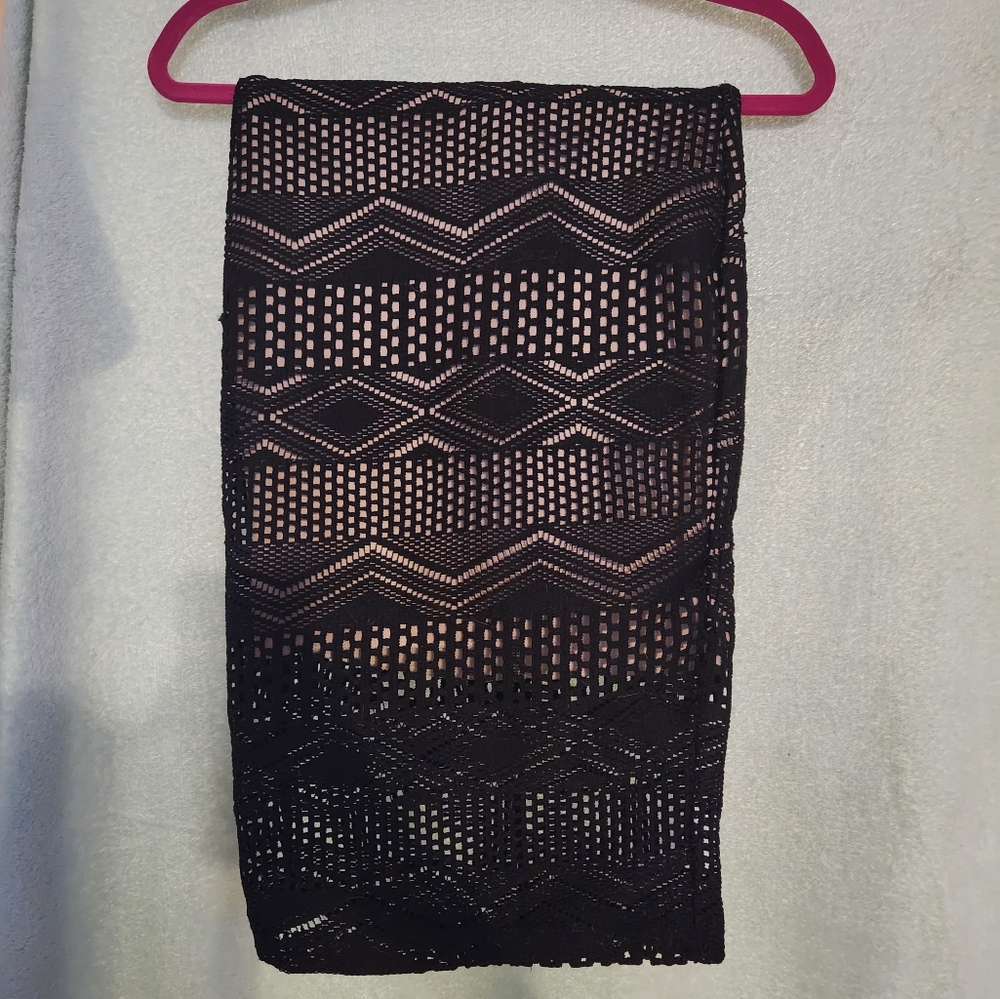 Skirt with slip knit detail